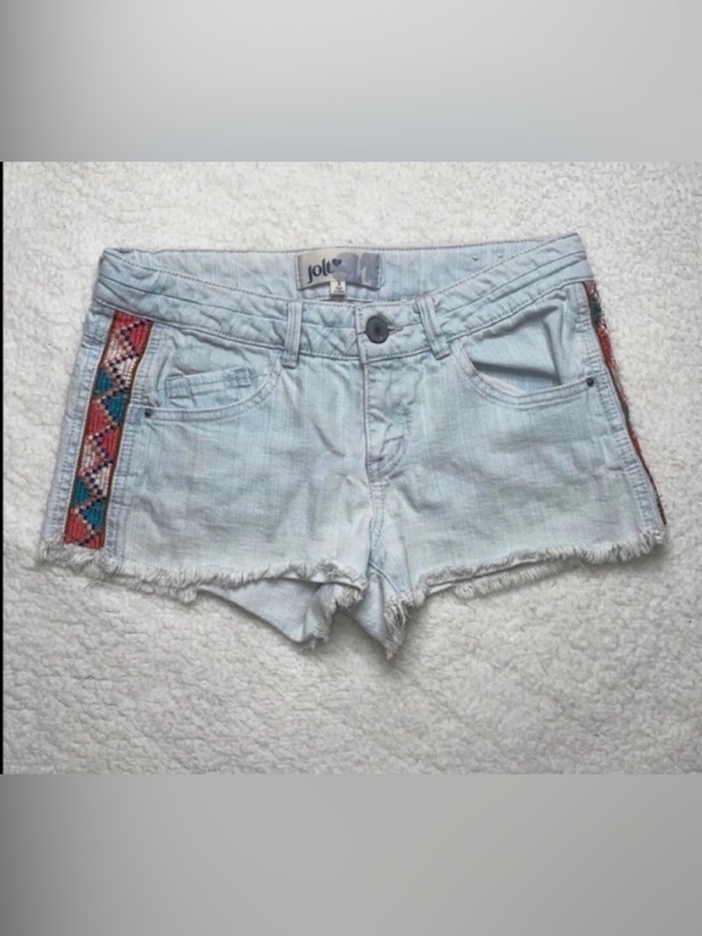 Denim jeans Aztec Print Jean Shorts Size 3 Jolt embroidered Size 3